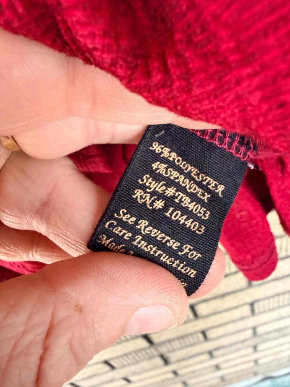 Mine Raspberry Red Smocked Peasant Top, Large - Picture 4 of 5